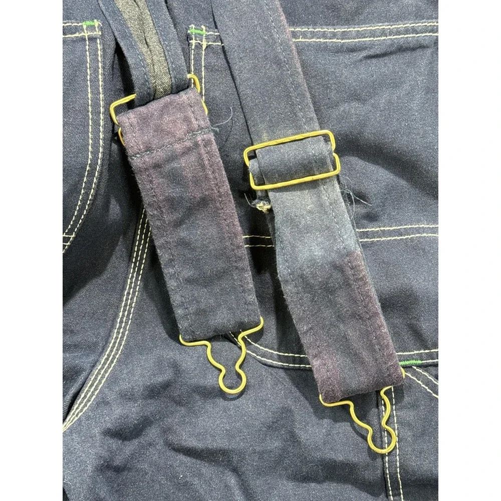 Liberty Overalls Mens 34x30 Blue Denim Bib Workwear Cotton Relaxed Fit Pockets